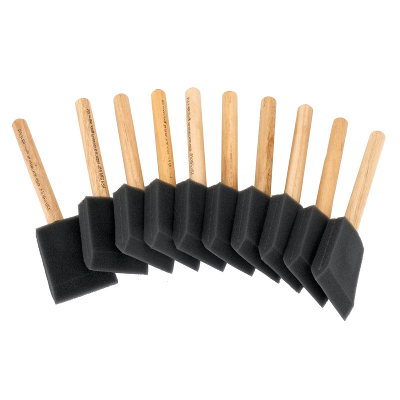 Foam Brush - 10 Piece - Width:2"